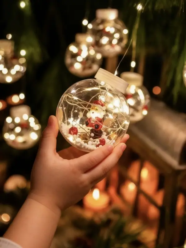 Новогодняя гирлянда с шариками "Дед Мороз"