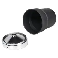 Пепельница классическая, круглая, цвет черный/хром