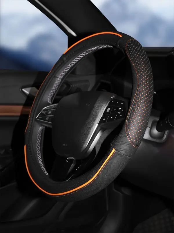 Оплетка на руль, искусст. кожа с перф.  38 см/М
