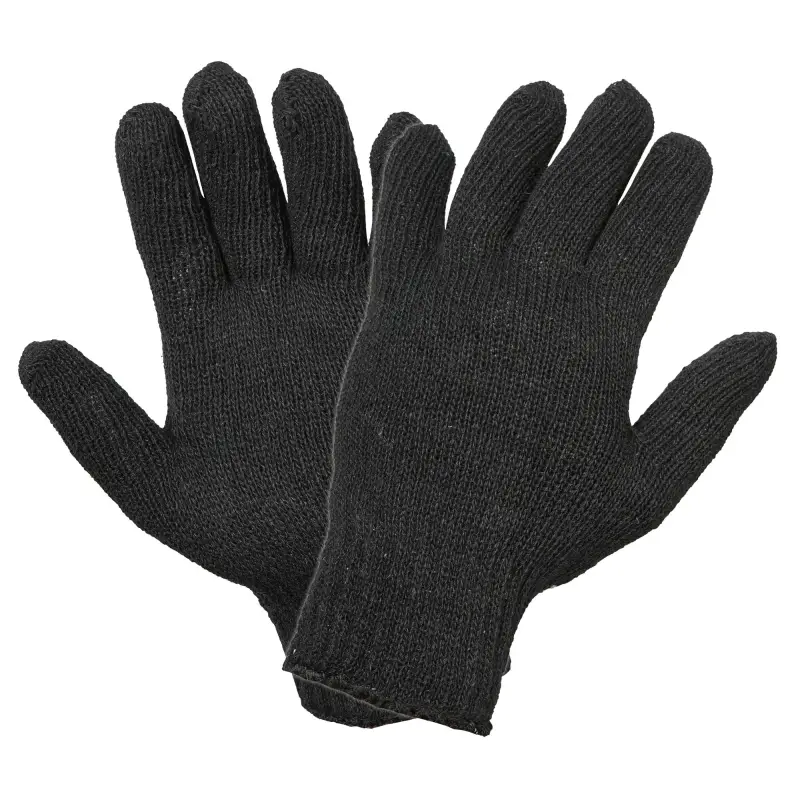 Перчатки трикотажные ХБ двойн., черные, (1 пара) 7,5 класс