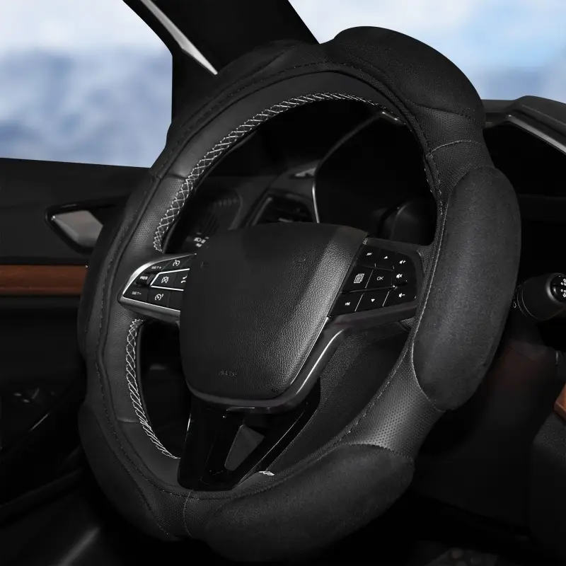 Оплетка на руль, спонжевая, черная, 38 см / M