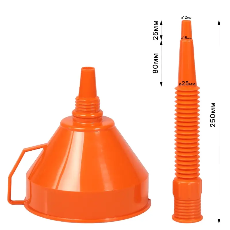 Воронка D-160мм с гибким носиком, L=360мм, латунная сетка