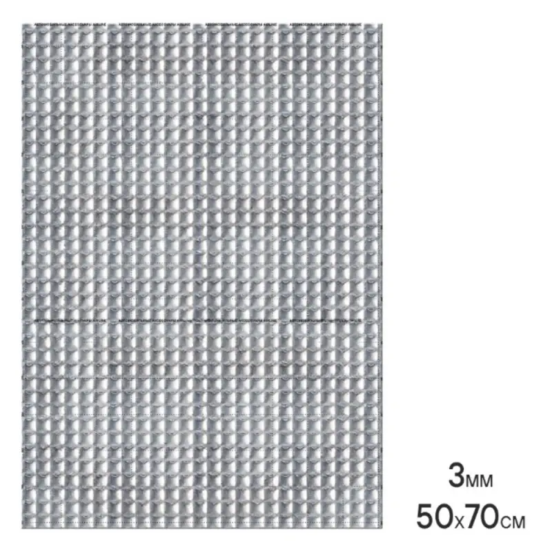 Шумоизоляция (вибро) "Base 3" (50*70 см), КС, 3 мм, фольга 60 мкм
