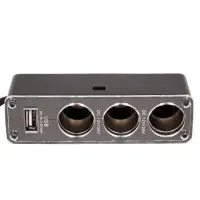 Разветвитель прикуривателя 3 гнезда 5А + USB
