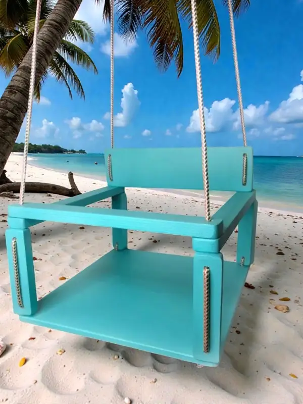 Качели деревянные подвесные