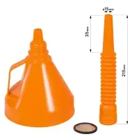 Воронка D-135мм с гибким носиком, L=350мм, латунная сетка