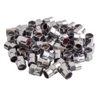 Колпачки на шинный вентиль, шестигранные, пласт, хром (60 шт.)
