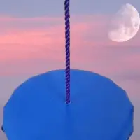 Качели ДИСК деревянные подвесные мягкие