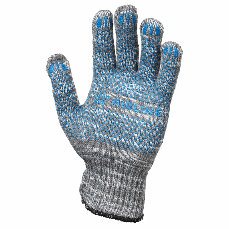 Перчатки трикотажные ХБ с ПВХ покрытием, серые, (1 пара) 7,5 класс