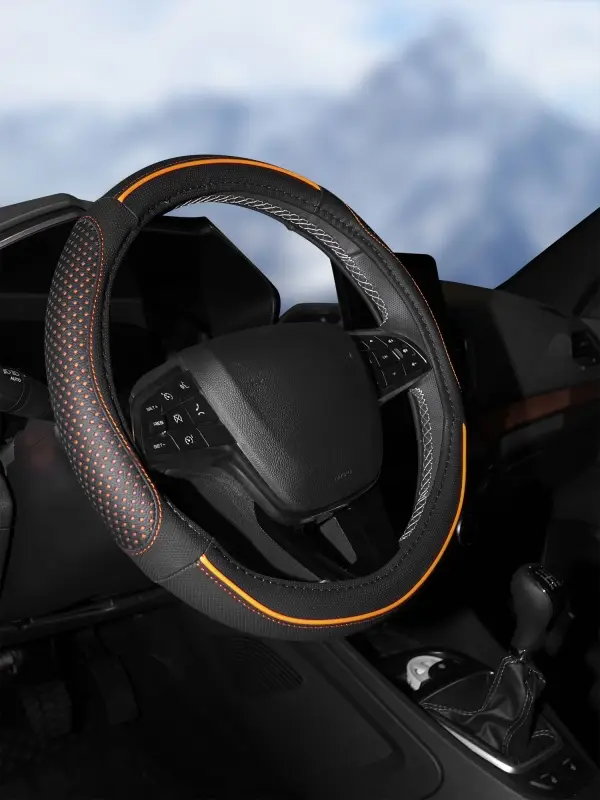 Оплетка на руль, искусст. кожа с перф.  38 см/М