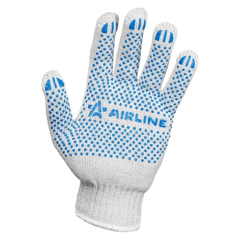Перчатки трикотажные ХБ с ПВХ покрытием, белые, (1 пара) 7,5 класс/75г