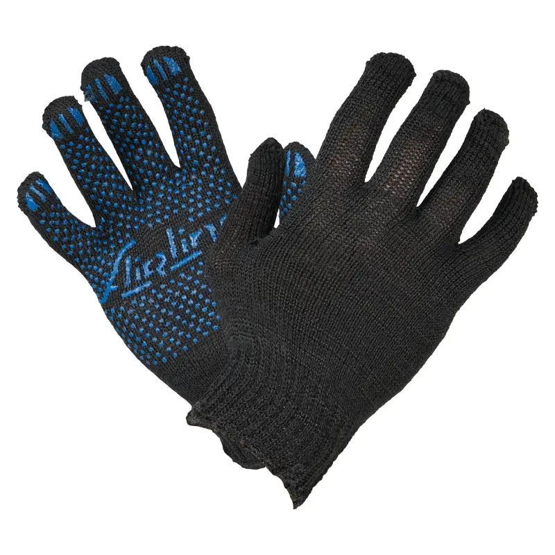 Перчатки трикотажные ХБ с ПВХ покрытием, черные, (1 пара)