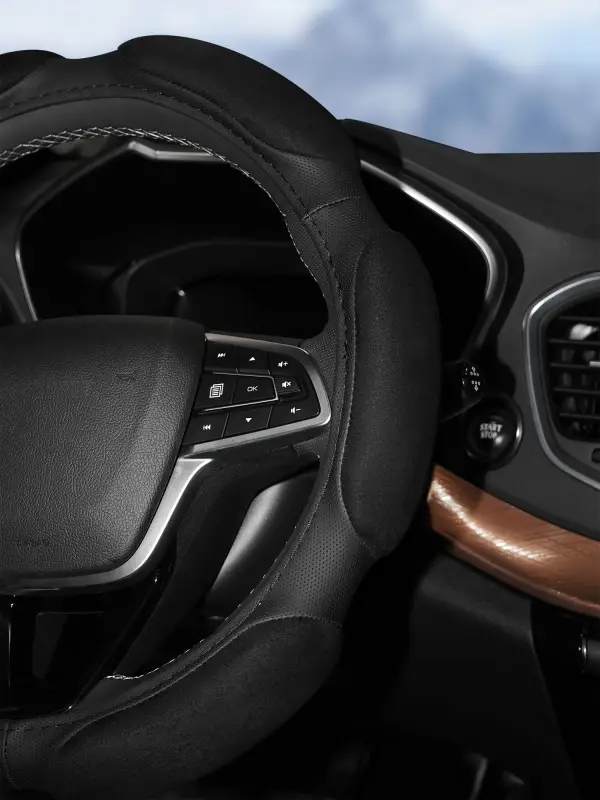 Оплетка на руль, спонжевая, черная, 38 см / M