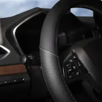 Оплетка на руль, искусственная кожа с перфорацией, черная, 36 см / S