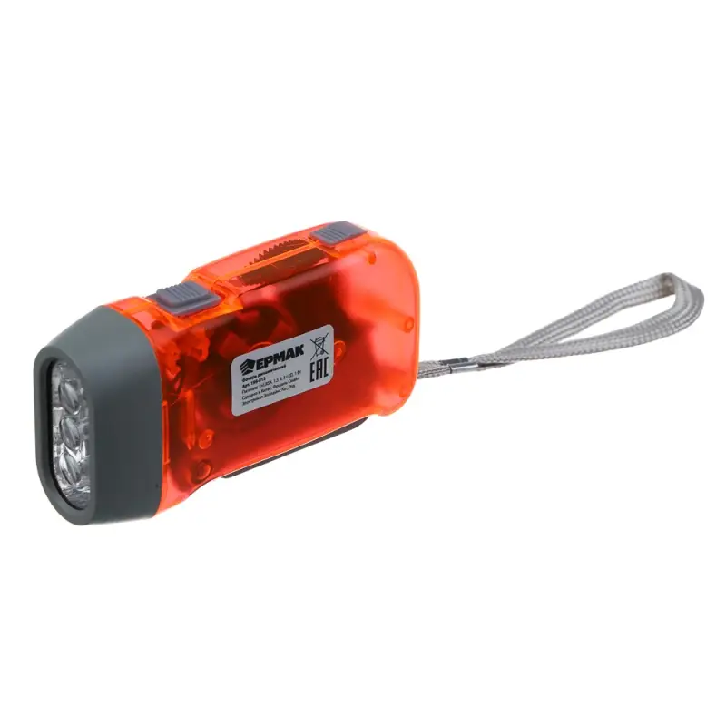 ЕРМАК Фонарик динамический 3 LED, пластик, 50х100х30 мм