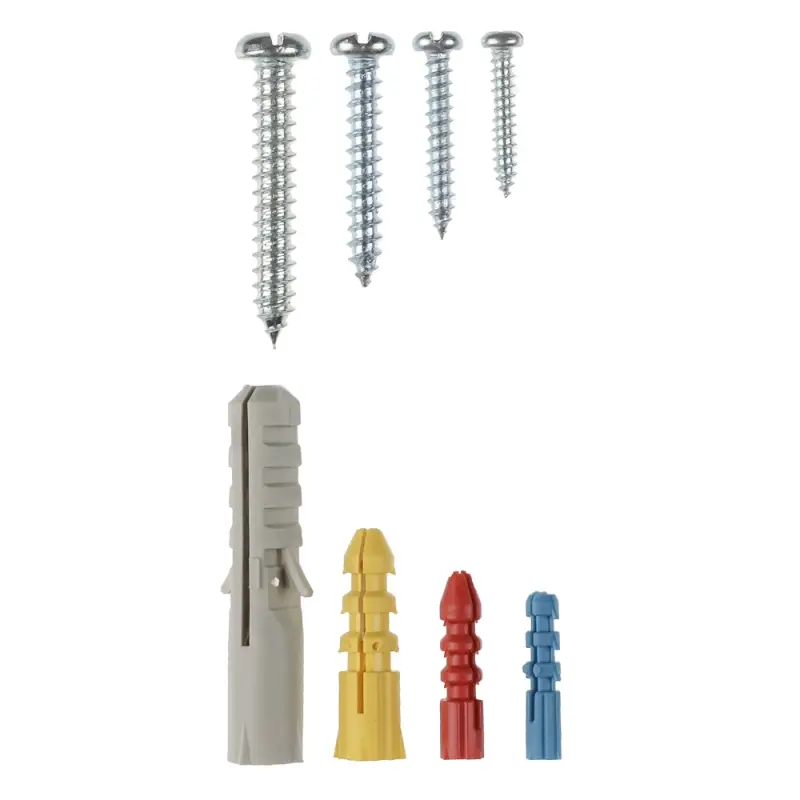 ЕРМАК Набор металлических шурупов с дюбелями на 106шт