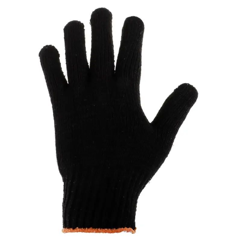 ЕРМАК Перчатки вязаные ЛЮКС х/б с ПВХ напылением, 5 нитей, черные, 62гр, 24см, подвес