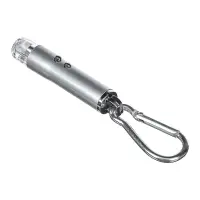 ЕРМАК Фонарик-брелок на карабине 1 LED + УФ + лазер, 3xLR44, алюминий, 6,6х1,2 см