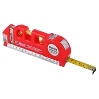 РОКОТ Уровень лазерный, питание 3хAG13, рулетка 250см, линейка 15см, пузырьковый уровень 3шт