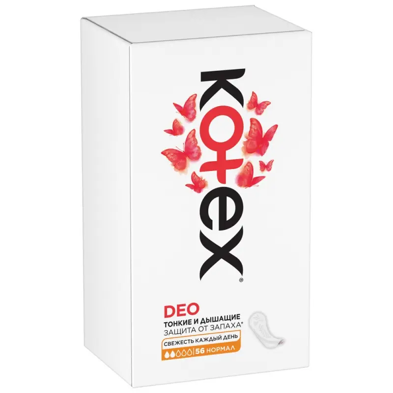 Прокладки ежедневные KOTEX Deo Normal, 56шт