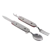 РОКОТ Набор туристический: нож, ложка, вилка, открывалка; нерж. сталь