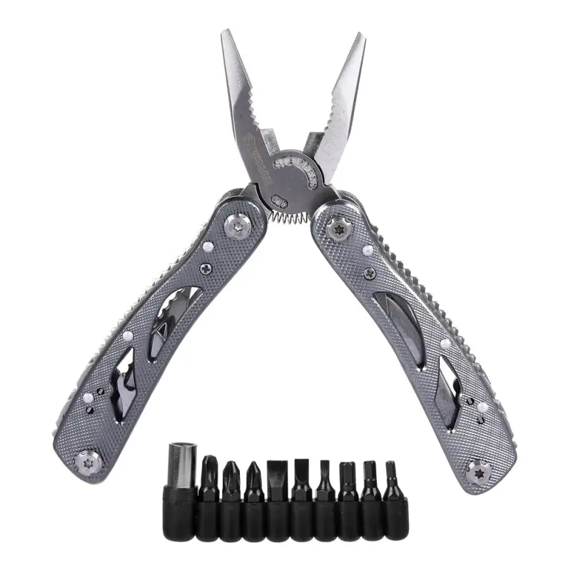 ЕРМАК Инструмент многофункц., 14 функций, 9 насадок на отвертку+адаптер, 16.5см, аллюм., нерж.,сталь