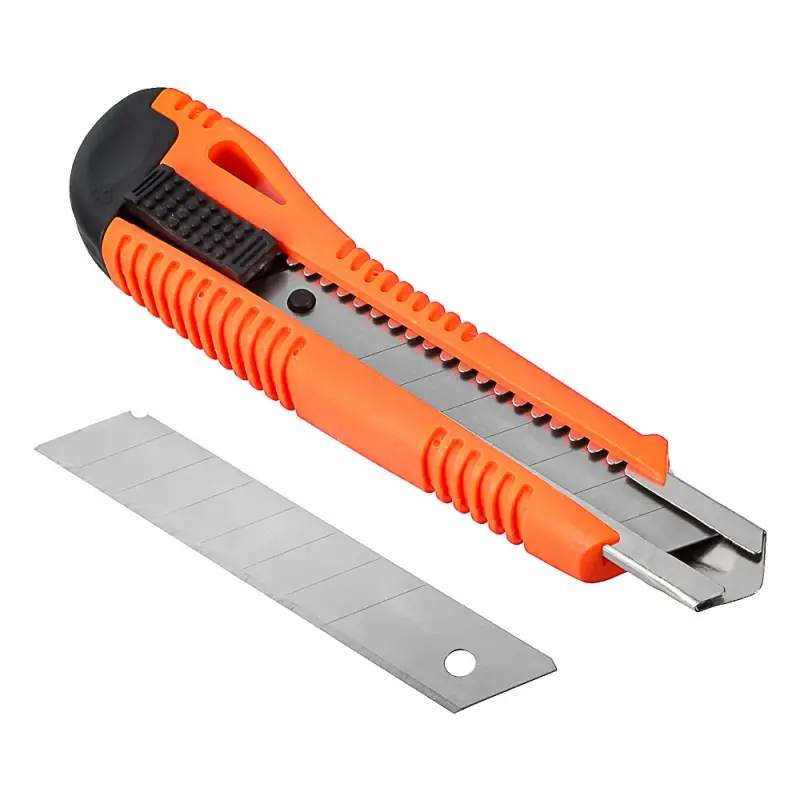 ЕРМАК/Headman Нож универсальный 18мм, метал.направ.,Autolock, +запасное лезвие, блистер