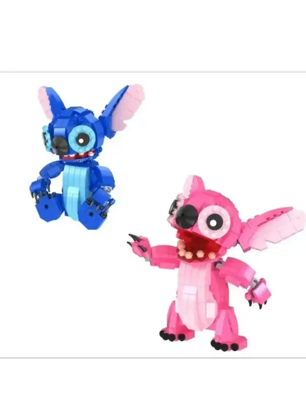 Конструктор 3D модель - голубой стич, 316 детали