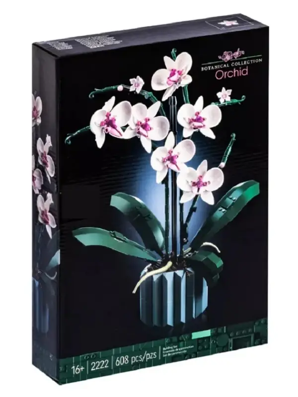 Конструктор Цветы, Орхидея в вазе, 608 деталей