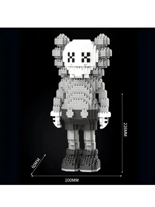Конструктор 3D Kaws, черно-серый, 1332 детали