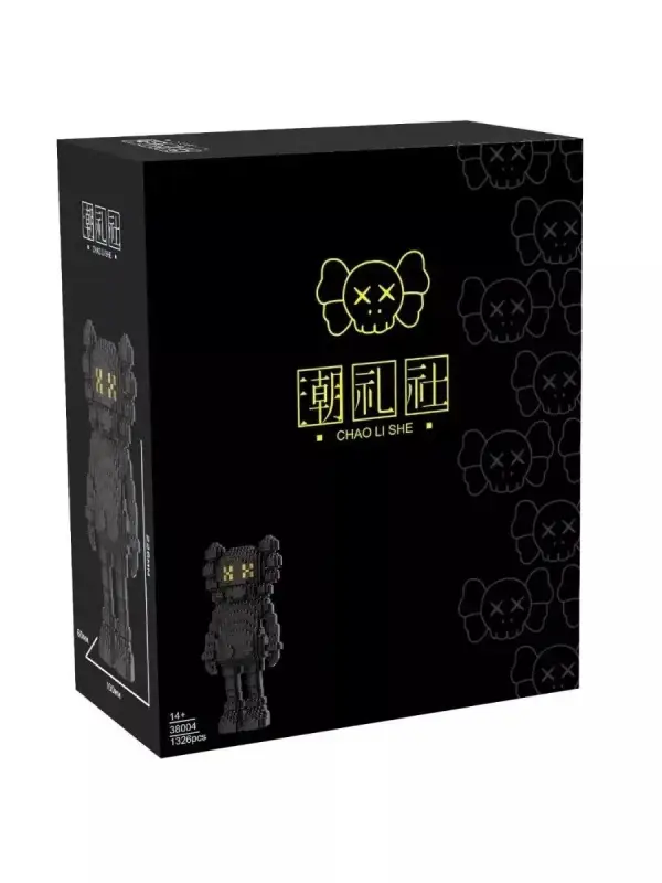 Конструктор 3D Kaws, черный, 1326 деталей