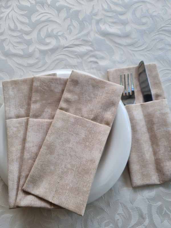 Конверты для сервировки мармор бежевый 4 шт.