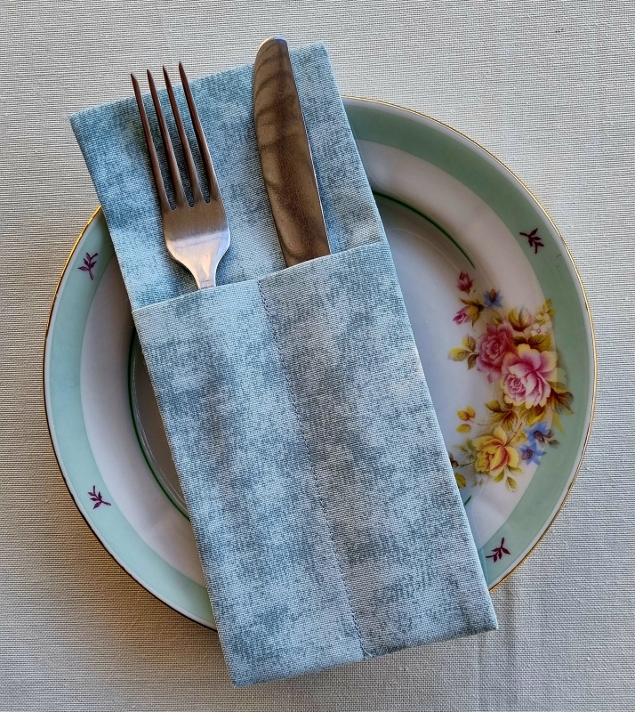 Конверты для сервировки мрамор бирюза 4 шт.