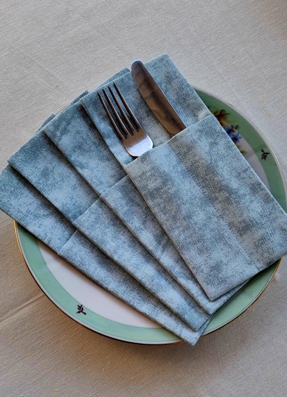 Конверты для сервировки мрамор бирюза 4 шт.