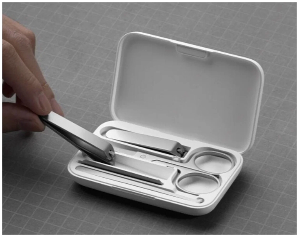 Маникюрный набор 5 в 1 Xiaomi Nail для маникюра, педикюра, инструменты из нержавеющей стали с дизайном и ударопрочным кейсом белый Маникюрный набор 5 в 1 Xiaomi Nail для маникюра, педикюра, инструменты из нержавеющей стали с дизайном и ударопрочным кейсом белый