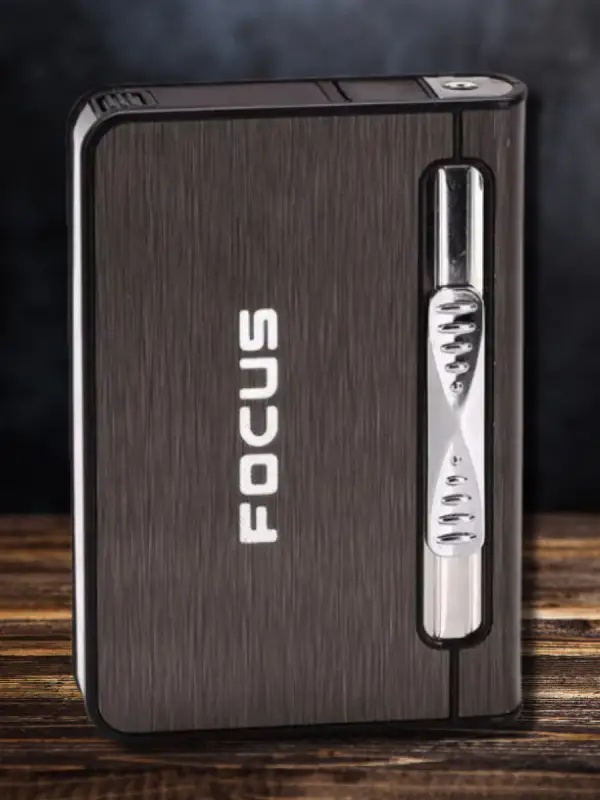 Портсигар Focus с газовой зажигалкой (коричневый)