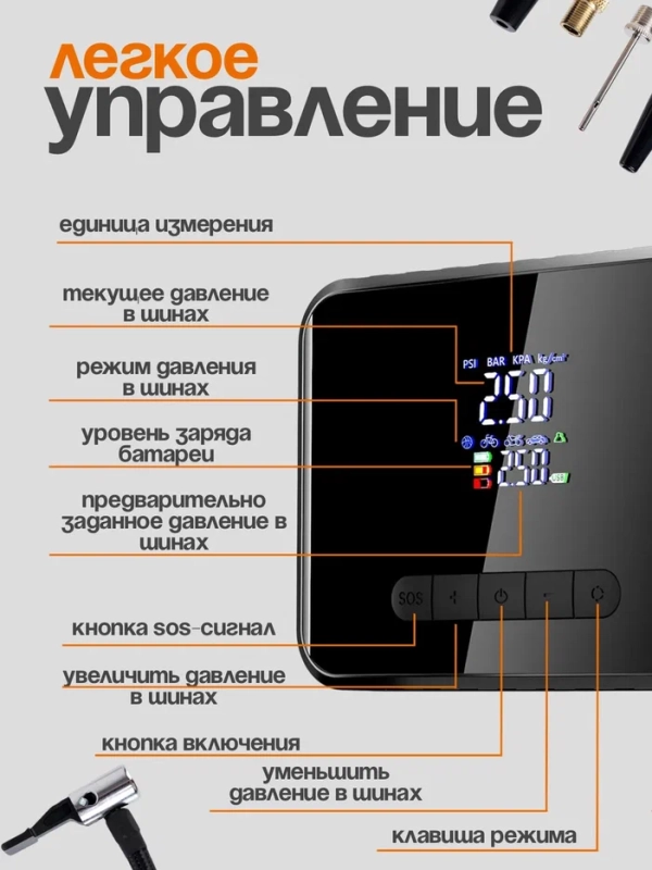 Портативный автомобильный компрессор