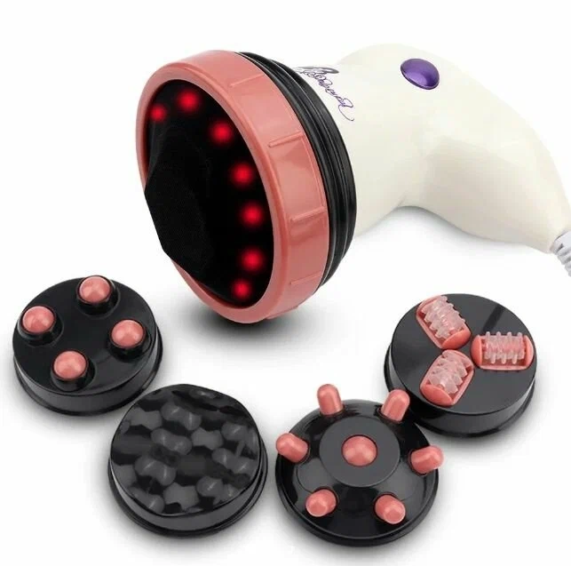 Антицеллюлитный массажер для тела электрический с насадками (цвет в ассортименте)