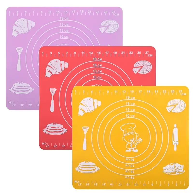 Коврик кулинарный силиконовый с разметкой 29х26 см (ассортимент)