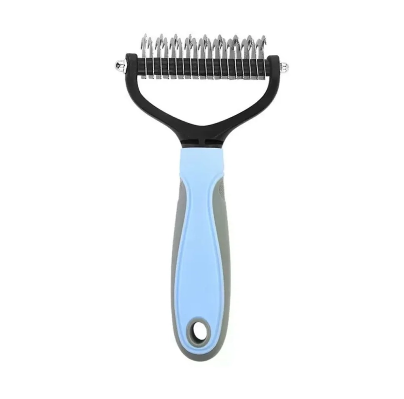 Расческа для кошек и собак голубая