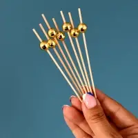 Шпажки для канапе Диско шар золото 24 шт