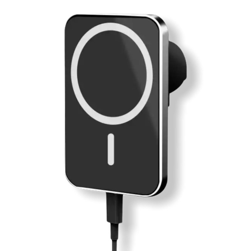 Беспроводная авто зарядка 15W  держатель магнитный черный