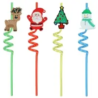 Трубочки для коктейля Новогодняя компания 4 шт