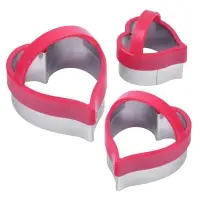 Форма для печенья, набор 3 шт, "Сердечки"