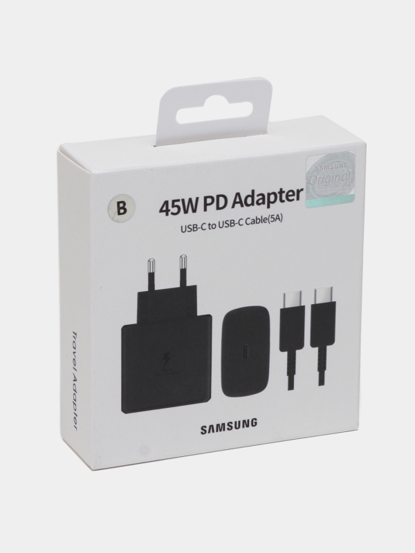 Комплект супер быстрой зарядки для Samsung: адаптер USB-C 45W  кабель 5А