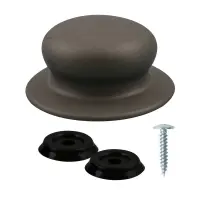 Ручка для крышки с саморезом серая диаметр 6 см