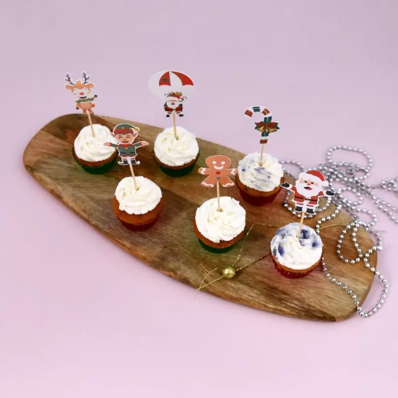 Топпер для украшения Новогодняя компания набор 6 шт