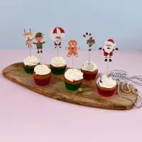 Топпер для украшения Новогодняя компания набор 6 шт