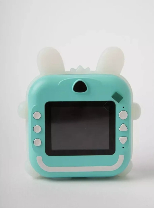 Детская фотокамера с мгновенной печатью Зайка голубой