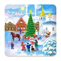 Подставка под горячее Зимние города 14х14см